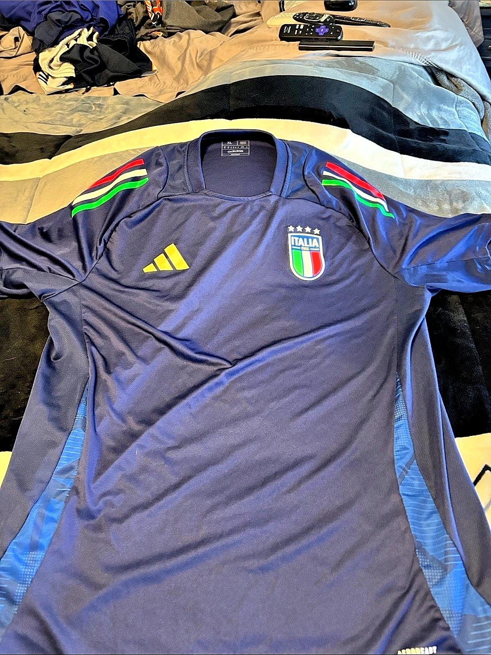 adidas Italy AEROREADY Jersey Men's Blue & Green XL Like New